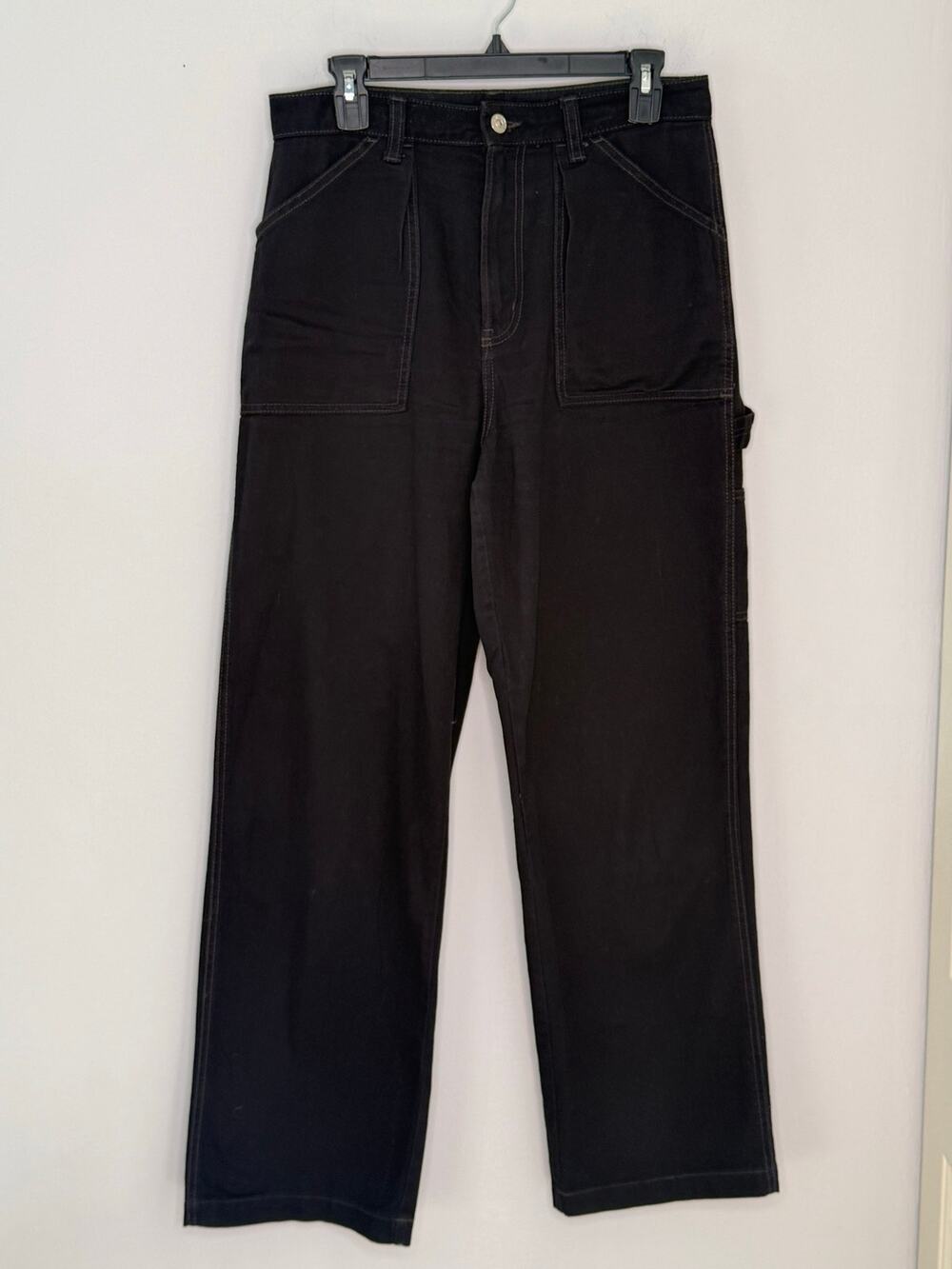 Divided by H&M Black High-Rise Wide Leg Cargo Jeans Size 8 Gorpcore Utility